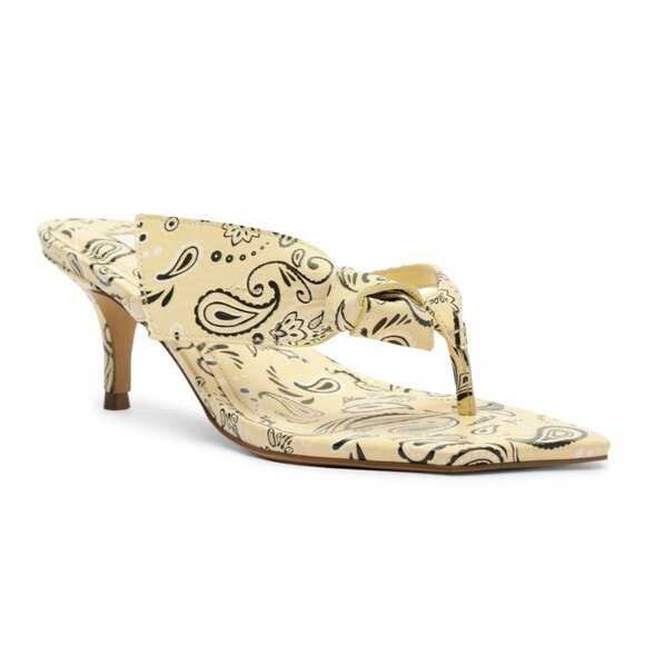 Arezzo Women's Lidia Mid Stiletto Sandals - Pale Yellow Multi - Picture 1 of 4